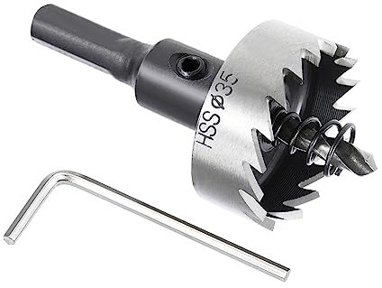 Kozelo 1pcs Hole Saw - [35mm] HSS (High Speed Steel) Drill Bit Hole Cutter for Stainless Steel Aluminum Metal Wood Plastic Use, Triangular Shank