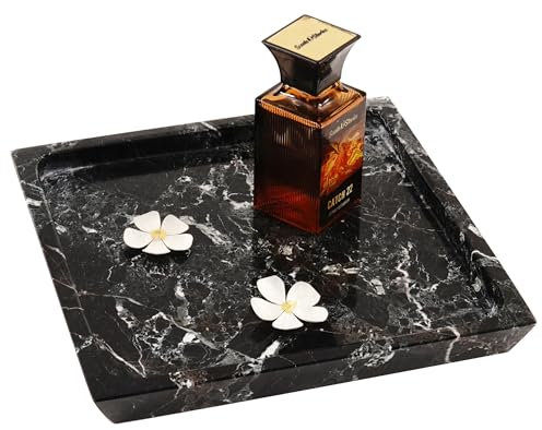 Radicaln Black Marble Tray - 10 Handmade Food & Serving Tray for Kitchen, Makeup & Coffee Table - Perfect for Perfume