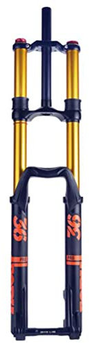 ZECHAO Fourche Avant À Double Épaule for Vélo Électrique,Fourche À Suspension for VTT 110 MM*20MM 27.5/29 Pouces Fourche À Air 200mm Voyage Fourches Avant Vélo (Color : Gold-Orange, Size : 29inch)