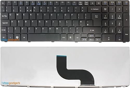 Replacement Keyboard for ACER ASPIRE Laptop 5733 5733Z 5736 5736G 5736Z 5738 5738DG 5738DZG UK Layout QWERTY Non-Backlit Keyboard without frame Black Colour