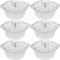 Kichvoe 6 inch Aluminum Foil Pie Pans with Lids, 1100ml 6pcs Round Tinfoil Pots Foil Oven Casserole Pots Camping Baking Foil Pan Disposable Tin Pot for Cooking Roasting Meal Prep Reheating Silver