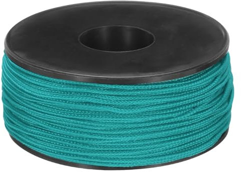 sourcing map 1.18mm x 164 Feet Paracord Micro Cord Rope 100 LB Polyester Braided Cord Spool for Camping Outdoor Jewelry Bracelet, Turquoise Green