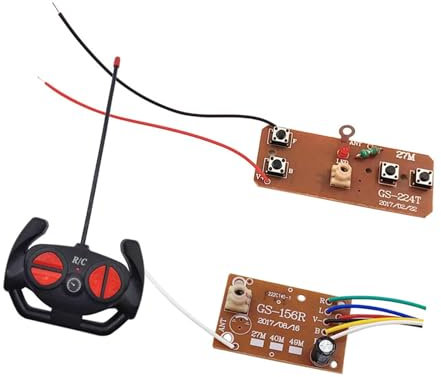 Perfeclan Carte émetteur et récepteur, 27 MHz avec RC, carte de télécommande à quatre voies pour bateau, réservoir, pièces de rechange de voiture RC