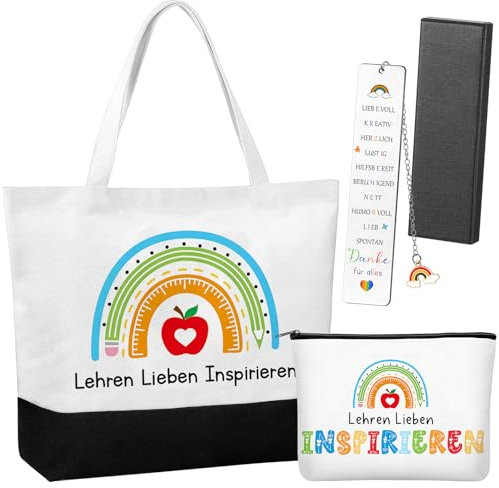 Kajaia Abschiedsgeschenk Erzieherin Abschiedsgeschenk Kindergarten Dank Geschenk für Erzieherin Tasche Kosmetiktasche Lesezeichen Geschenk zum Abschied für Lehrerin Kindergarten Kita Tagesmutter
