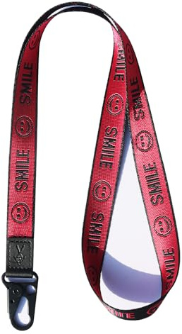 TOOLIN Coole Schlüsselbänder, Umhängebänder für Schlüssel, Geldbörsen, Schlüsselanhänger für Damen und Herren, Smile-rosered, 19.6 inches