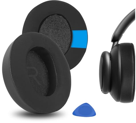 Geekria Sport Cooling-Gel Replacement Ear Pads Compatible with Anker Soundcore Life Q45, Space Q45 Headphones Ear Cushions, Repair Parts (Black)