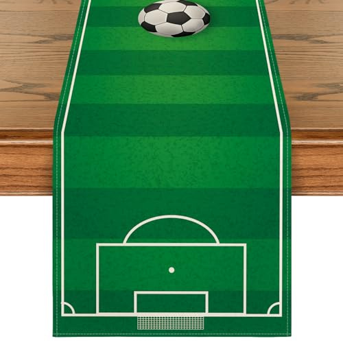 Artoid Mode Sport Fussballfeld Fußball Tischläufer, Waschbar Küche Esstisch Dekoration Drinnen Draußen Urlaub Party Dekor 40x180 cm