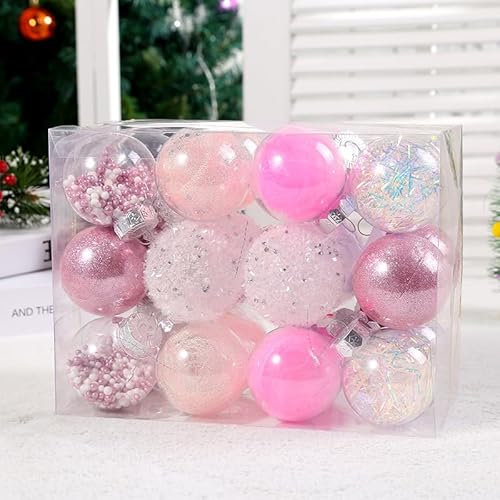 VITEVER Weihnachtskugeln, 24 Stück 60 mm/2,36 Zoll lila Kugeln für Baumschmuck, splitterfrei für Urlaub, Hochzeit, Party, Geschenke