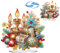 CXINLky DIY Diamond Art Painting Tisch Weihnachten Deko, 5D Diamant Painting Tischdeko, Diamant Malerei Stehend Kunst Set für Weihnachten Hausgeschenk Deko-01-Weihnachtskerzenständer