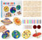 YAOZUP Holzkreisel Bausatz Kinder, 12 Stück Kinder Planeten Kreisel, Holz Bastelset, Spielzeug Geschenk Kinder, Kinder Planeten Kreisel, Kreisel aus Holz für Jungen 4 5 6 7 8 9 Jahre