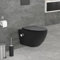 LuxeBath Wand WC Spülrandlos mit Bidet-Funktion, Schwarz matt, lang 53,5 cm, Tiefspüler Keramik Hänge WC, Dusch WC Nano Beschichtung, Tornadospülung, Kloschüssel Hängend mit WC-Sitz Absenkautomatik