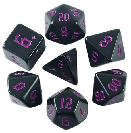 Würfelset Würfel Polyedrische Opake Würfel Set DND Spiel Tisch Bord Rolle Spielen Spiele Geeignet for Nachtclub Party Familie Spiel Nacht farbige Würfel(Purple)