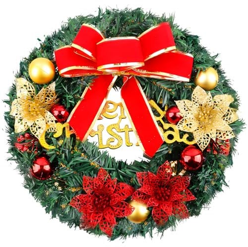 Ghirlanda Natalizia, Ghirlanda dell'Avvento, Ghirlanda decorativa, per La Decorazione Esterna del Giardino, caminetto e decorazione da parete (Colore C)