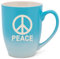 100 North Blau-weiße zweifarbige Ombré-Tasse, 284 ml, passt sich gut Ihren Händen an, Keramik-Tasse, Tee-/Kaffeetasse, Peace-Zeichen