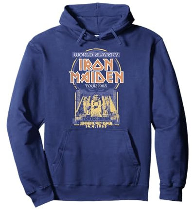 Iron Maiden - World Slavery Japanese Flyer Navy Pullover Hoodie