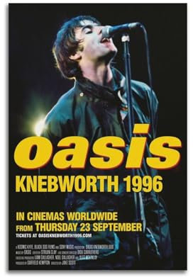 Oasis KnebworthPoster, Album, Musikfiguren, Album, Poster, Heimdekoration, Büro, Dekoration, Wohnzimmer, Teenager, Schlafzimmer, Leinwand, Gemälde, Druck, Geschenk, 30 x 45 cm, ungerahmter Stil