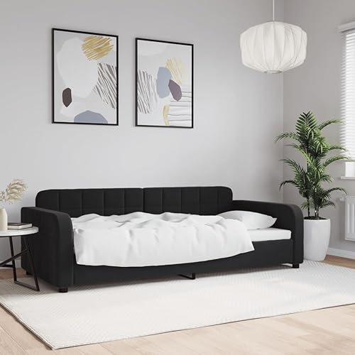 Xichuzi Tagesbett Schwarz 90x200 cm Samt, Schlafsofa, Daybed, Bettsofa, Sofa Bed, Sofabett, Schlafcouch, Jugendbett, Bettgestell, Bettcouch - 354062