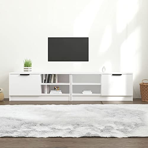 Xichuzi Mueble para TV 2 pzas, Mueble Salon, Mueble TV Salon, Mueble pequeño, Mesa Auxiliar TV, Mesa De Televisión, Madera contrachapada Blanco 80x35x36,5 cm