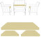 3-Piece Replacement Cushion Set for Rattan Chairs & Sofa | Comfortable Padded Patio Cushions | Indoor & Outdoor Garden Furniture Seat | Water-Resistant & Durable Covers (Cream)