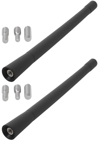 ECSiNG 2 Stück 7 Zoll Kurze Motorradantenne mit Adapterschrauben Kompatibel mit Har-Ley Davidson 1989–2022