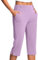 Trousers for Women Ladies Soft 3/4 Length Cropped Pants High Waist Stretch Pull on Bottoms Summer Golf Chino Joggers with Pockets Elegant Office Business