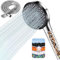 Peach Street Shower Head and 1.5M Hose,High Pressure with Bead Filter and Five Spray Modes,Used for Removing Residual Chlorine,Powerful Portable Handheld Water-Saving Shower