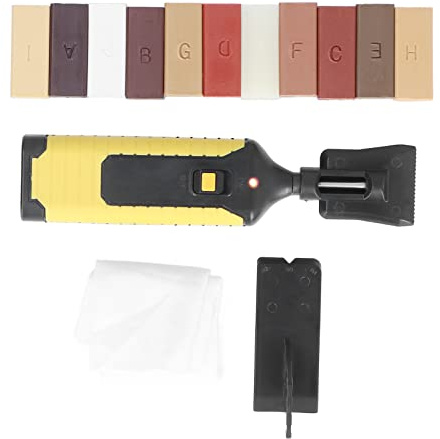 HUSHUI Wooden Floor Repair Kit, Multifunction Wood Furniture Crack Laminate Scratch Filler with 11 Color Wax Blocks and Electric Heating Pen, for Solid Wood Plywood Repair