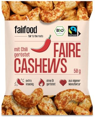 Fairfood Faire Cashews, Chili geröstet, 50g