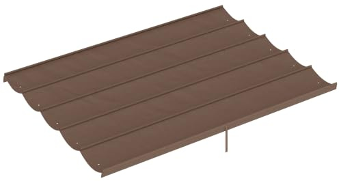 Outsunny Ersatzdach für 4 x 3 m Pergola Wasserdicht 350 x 260 cm Kaffee | Einziehbare Welle Überdachung, Regenabflusslöcher, Nur Schattenabdeckung, für Garten, Terrasse