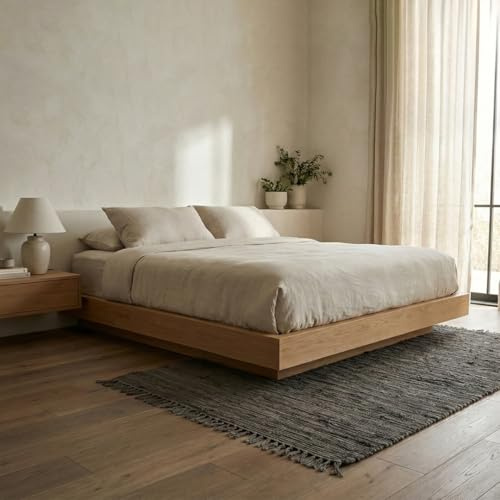 Elegant Floors® Chindi Teppich HELLGRAU 160x230 cm handgewebt aus Baumwolle – nachhaltiger Flachgewebe Teppich für Wohnzimmer oder Esszimmer, wendbar und langlebig