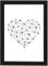 PICSonPAPER Poster DIN A4 Geometric Hearts, gerahmt mit schwarzem Bilderrahmen, Geschenk, Geschenkidee, Geburtstagsgeschenk, Poster mit Rahmen, Kunstdruck, Typographie (Geometric)