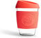 Neon Kactus mundgeblasener Tumbler Becher aus Borosilikatglas wiederverwendbare Kaffeetasse mit Deckel welcher und Thermohülle wiederverwendbarer Reisebecher mit Strohhalm