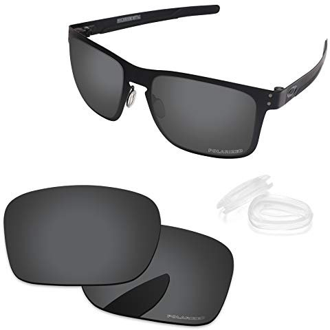 PapaViva Lentes de repuesto y almohadillas nasales para Oakley Holbrook Metal OO4123, negro, gris, Holbrook Metal