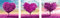 WOWDECOR DIY Malen nach Zahlen 3 teilig Bilder, Liebe Liebesbaum Rose Rot Romantisch 40x40cm x3, 3er set triptychon XXL groß (ohne Rahmen)