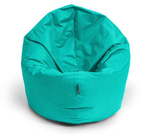 BuBiBag Sitzsack M - XXL 2-in-1 Funktionen mit Füllung Sitzkissen Bodenkissen Kissen Sessel BeanBag (70cm Durchmesser, türkis)