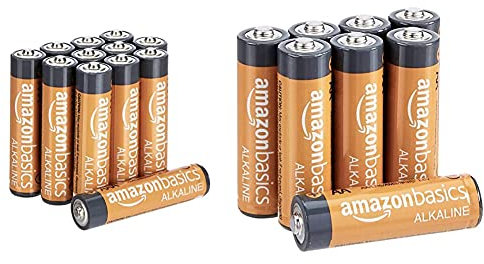 Amazon Basics Batterie Alcaline Aa 1.5 Volt, Performance, Confezione Da 8 (L’Aspetto Potrebbe Variare Dall’Immagine) & Pile Mini Stilo Alcaline Aaa Performance, Confezione Da 12