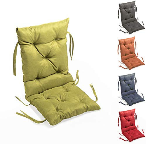 sunnypillow Stuhlkissen Outdoor, Indoor - 40 x 40 x 40 cm - Auflage für Stühle, Bänke in Haus und Garten - Sitzkissen und Rückenkissen - Stuhlauflage, Gartenkissen für Gartenmöbel - Kissen Grün