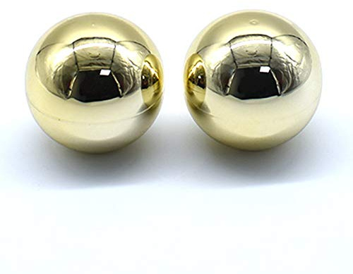 Arcity 2 Pcs Arcade Joystick Ball Top Chrome Handle Rocker Round Head for Arcade Fighting Joystick Game DIY Parts Kit Replacement M6 Gold and Gold Durable New
