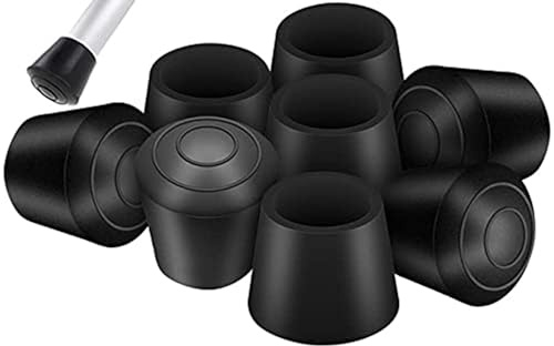 20 Paquet Embouts de Protection de Chaise, Caoutchouc Rond Protege Pied, Embout Noir, Diamètre Intérieur (25mm)
