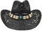 Chapeau de cowboy/cowgirl en paille cowboy panama avec bande occidentale/ouest unisexe taille unique homme femme été coachella plage style coachella brésilien bohême indiana raphia naturel, XH-12501,