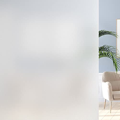 DOWELL Frosted Window Film Privacy Film for Glass Windows 60x200cm, Opaque Frosting Cover for Bathroom Bedroom Kitchen and Office Door, Self Adhesive Static Cling Removable without Glue or Residue