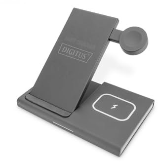 DIGITUS 3 in 1 Ladestation, Wireless für Apple iWatch, Airpods, iPhone