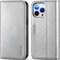 TUCCH Case for iPhone 14 Pro Max (6.7) 2022 5G, Protective PU Leather Wallet Flip Case with[Card Slot][RFID Blocking], Shockproof TPU Stand Folio Cover Compatible with iPhone 14 Pro Max, Shiny Silver