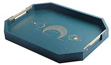 Plateau/Plateau de Petit-déjeuner Plateau de Fruits en Bois Massif de ménage, Plateau en Bois, Impression de Luxe Lumineux Plateau de Stockage Plateau de Service Table/Plateau de Service