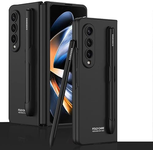COQUE Custodia Samsung Galaxy Z Fold 4 Cover,Guscio ultra sottile della fessura della penna,Custodia per telefono pieghevole a prova di caduta per Samsung Galaxy Z Fold4 5G-Nero