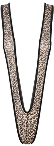 JanJean Monokini String Ouvert Maillot De Bain 1 Pièce Elastique Femms Sexy Micro Bikini Body String Mankini De Plage Bain De Soleil Nage Beachwear Leopard Taille Unique