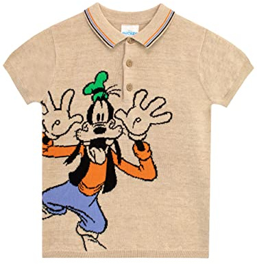 Disney Boys Goofy Polo Shirt Short Sleeve Tee for Kids