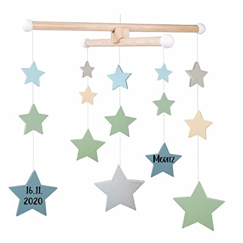 Holz-Mobile Sterne personalisierbar