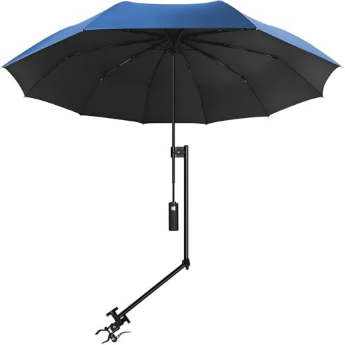 UPF 50+ Beach Umbrella with Adjustable Universal Clamp