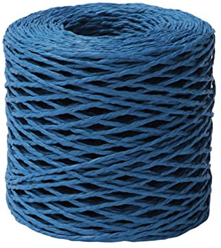 Altsuceser Fil de paille tressé à la main, fil tressé pour chapeau de soleil d'été, sac de plage, bleu marine